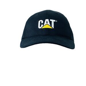 Caterpillar Baseball Cap Hat Black w/ CAT Logo Adjustable w/ Buckle Closure Exc